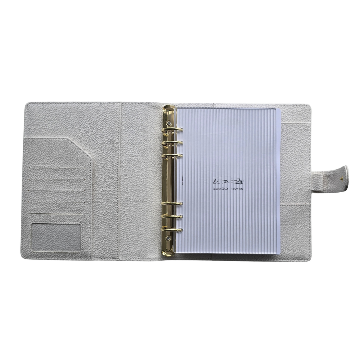 A5 Premium Pebbled Faux Leather Binder | Cloud