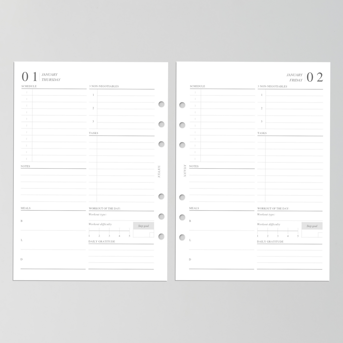 2026 Dated | Day on One Page | Style 01 | January - December 2026