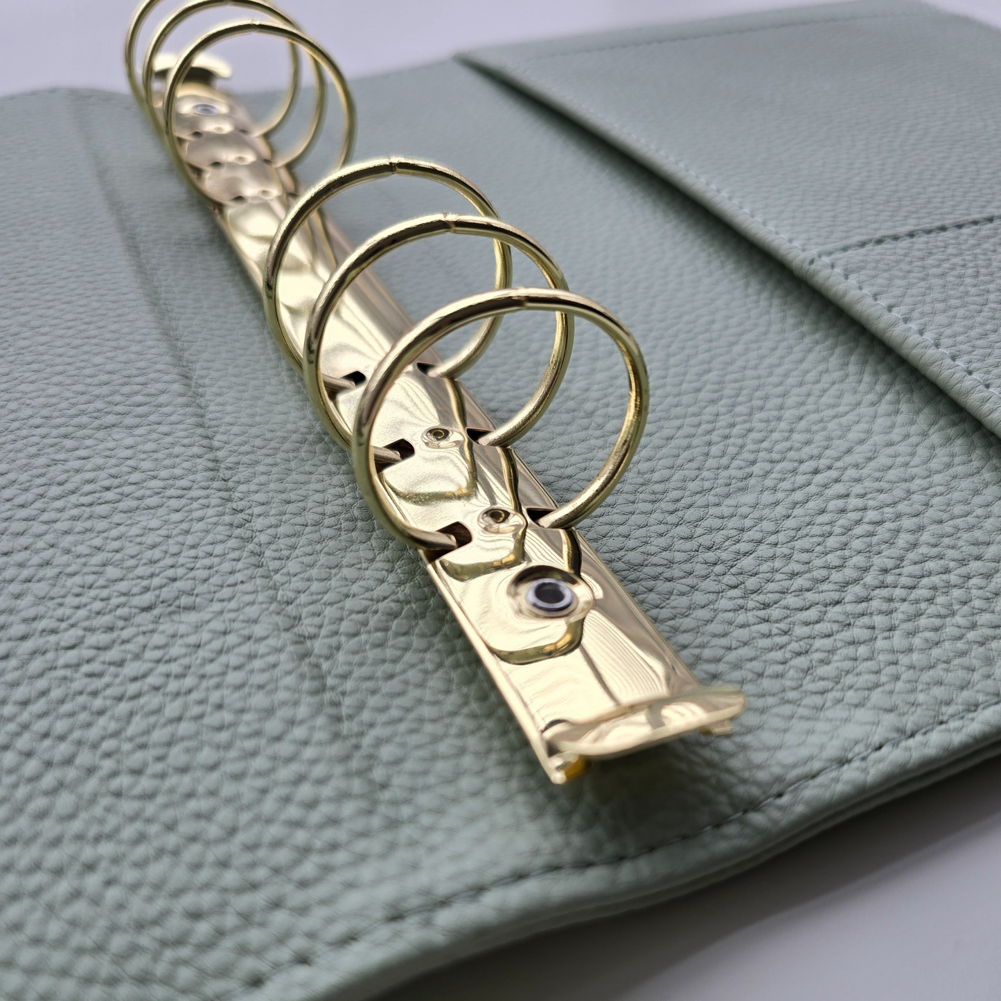 A5 Premium Pebbled Faux Leather Binder | Sage