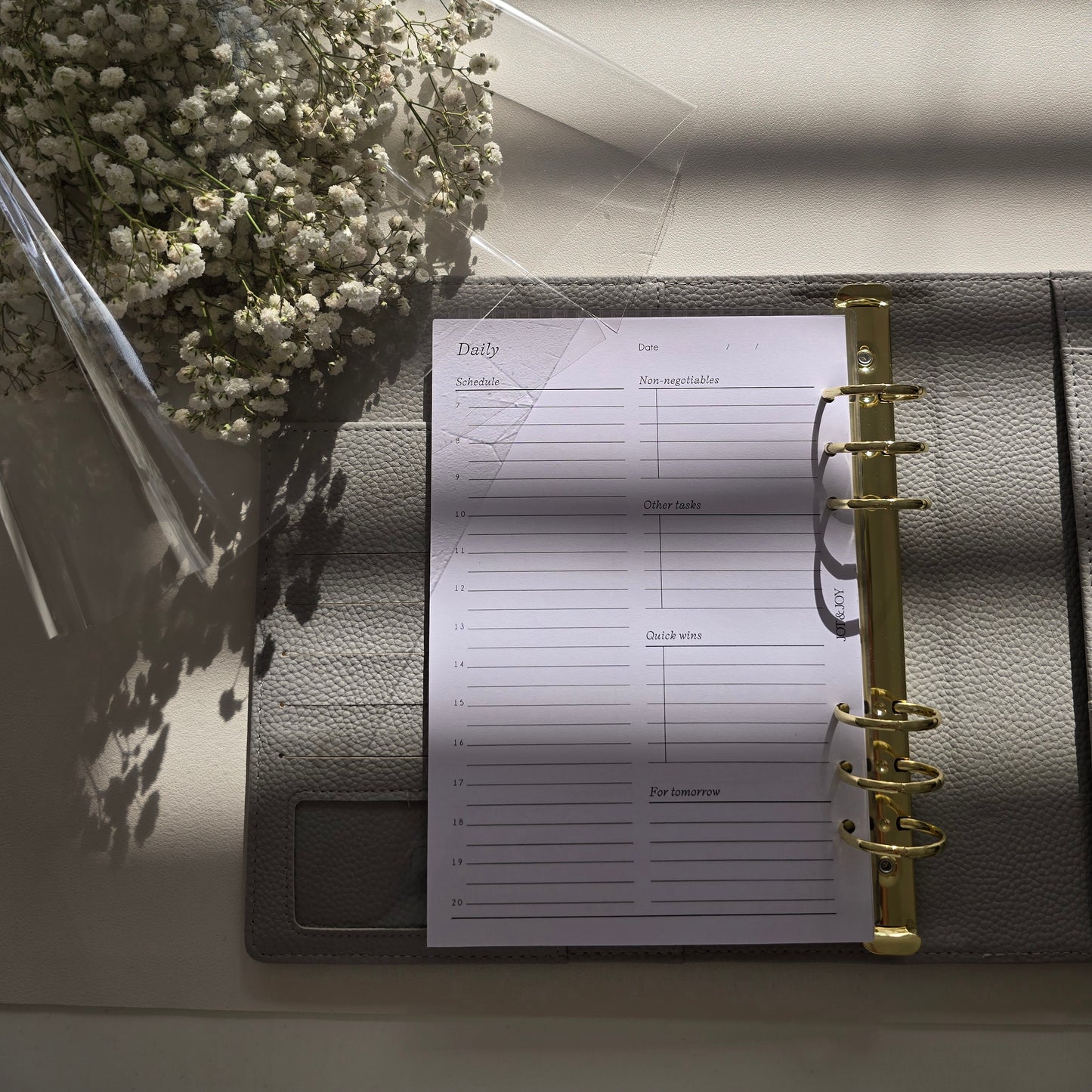 A5 Premium Pebbled Faux Leather Binder | Ash