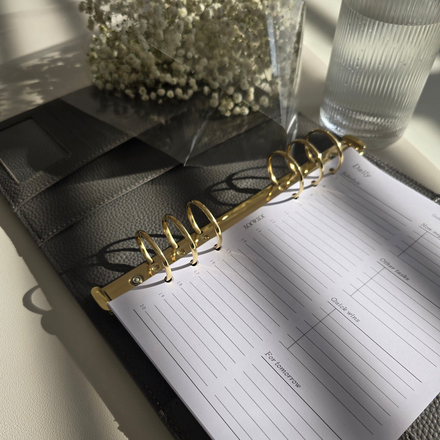 A5 Premium Pebbled Faux Leather Binder | Charcoal