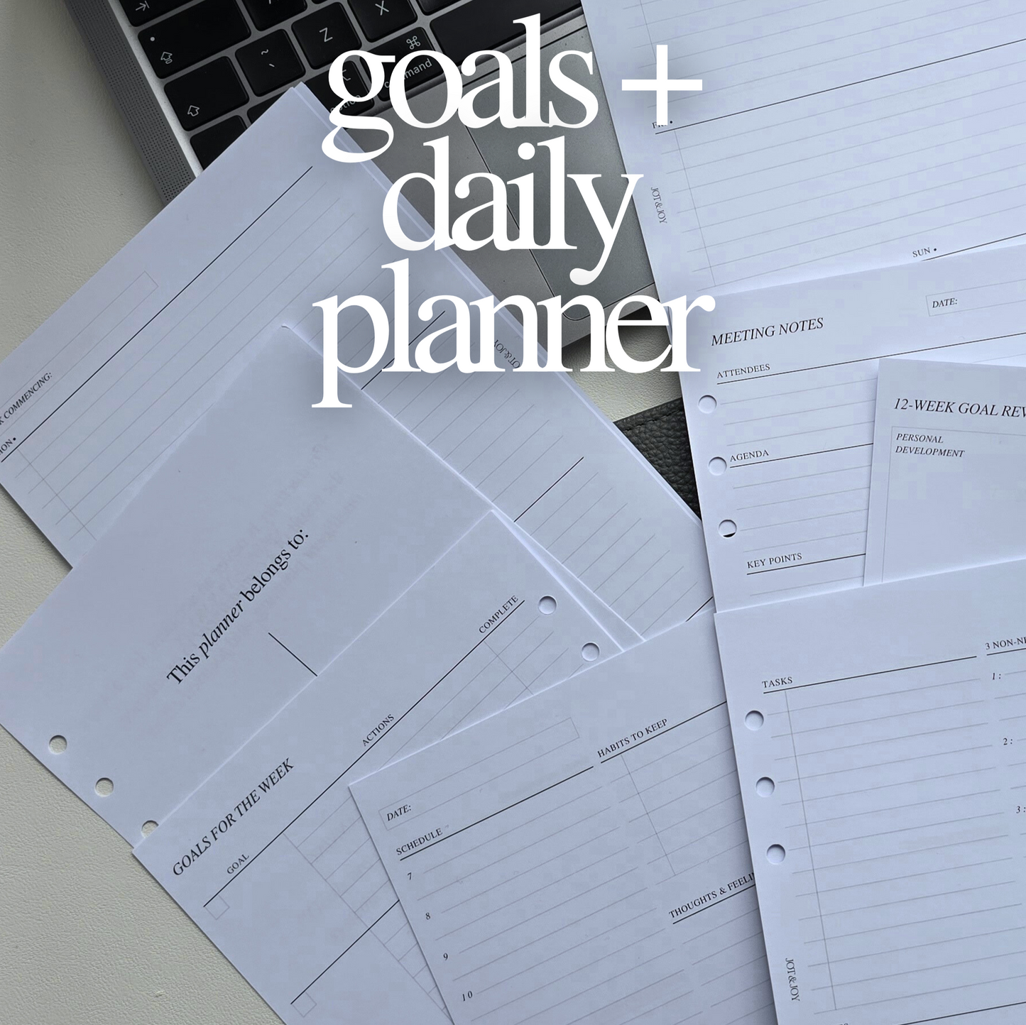 12-week goals and daily planner - 250 pages