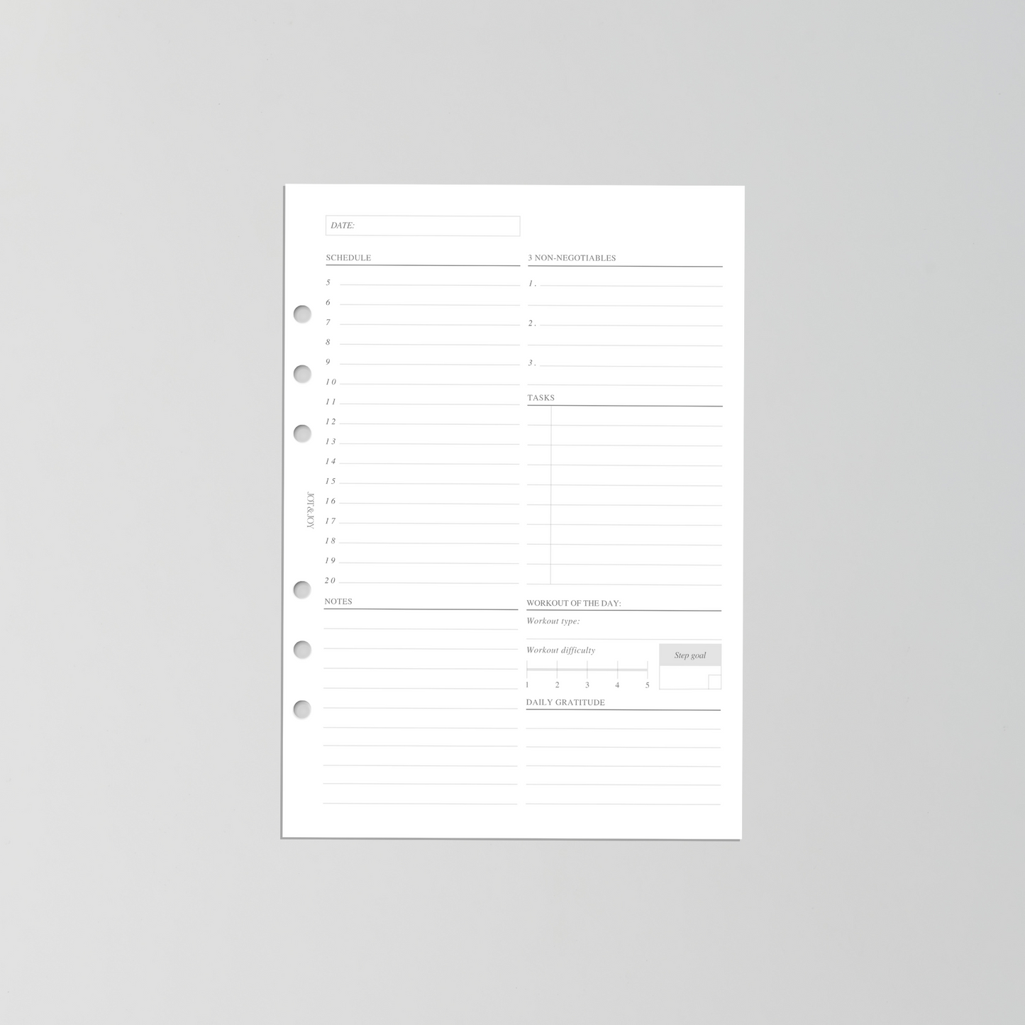 A5 planner insert daily planner