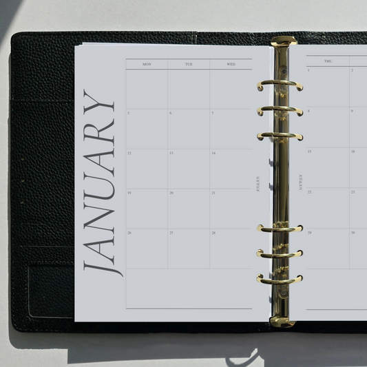 2026 Dated | Month on Two Pages | Style 01 | January - December 2026