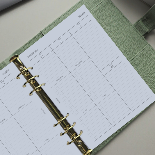 2026 Dated | Week on Two Pages with Schedule | Vertical 01 | January - December 2026