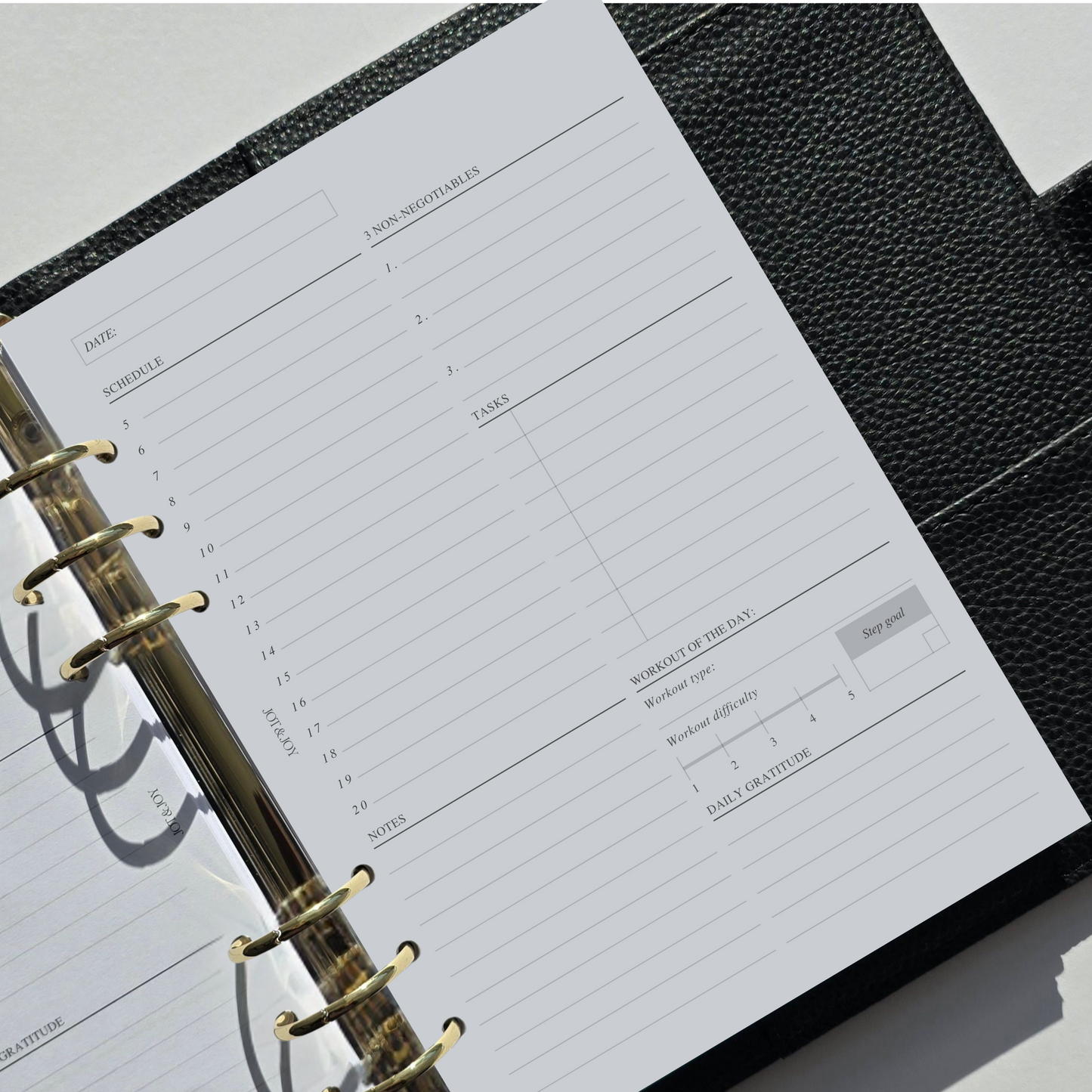 Black planner with A5 planner insert